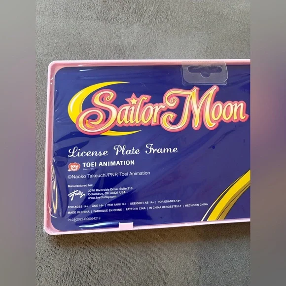 Sailor Moon License Plate Frame Planetary Guardian Symbols Pink Icons - Picture 6 of 7